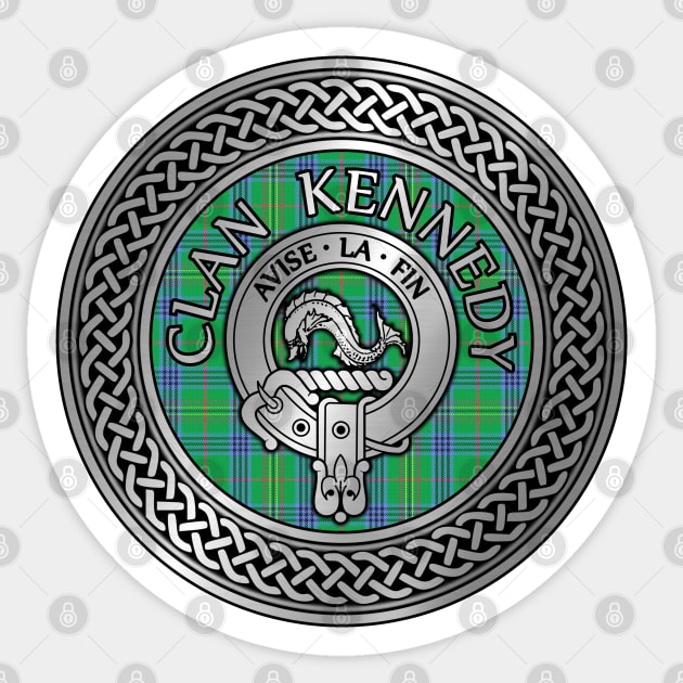 Clan Kennedy Crest & Tartan Knot Sticker by Taylor'd Designs